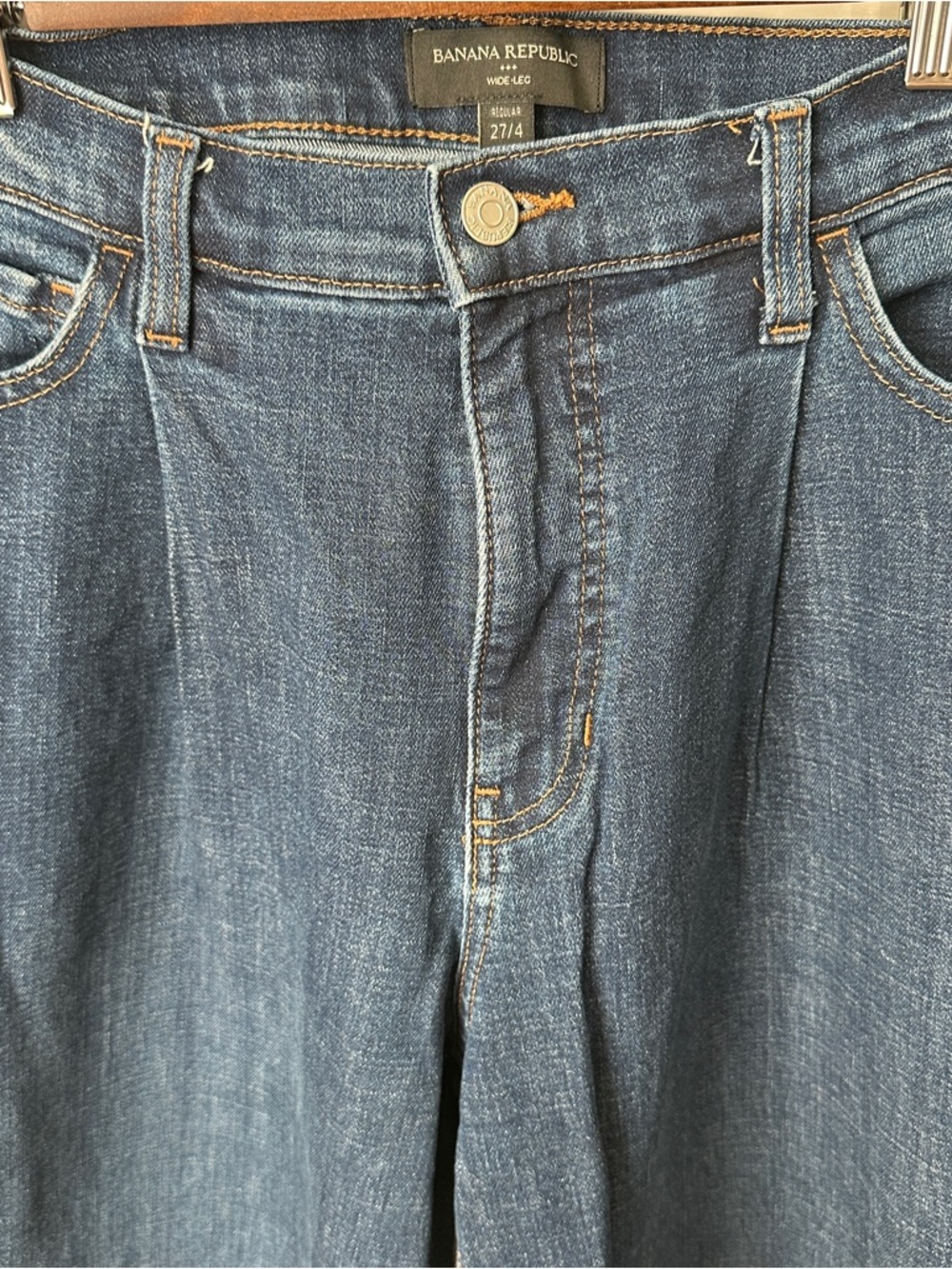 Banana Republic Wide-Leg Jeans in Medium Blue Denim